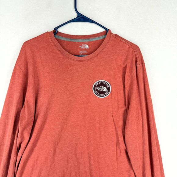 The North Face Red Embroidered Logo Long Sleeved‎ Tee Mens Size L - Picture 4 of 10